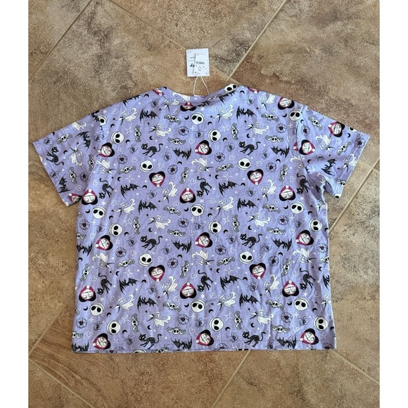 Disney SKINNYDIP The Nightmare Before Christmas Women's Purple Pajama Top Sz XXL - Picture 6 of 6